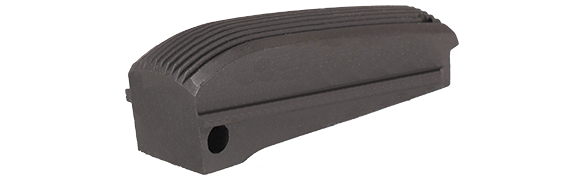 Arched mainspring housing, serrated