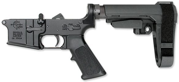 LAR-15M Complete Lower Half / Single Stage Trigger / SB Tactical SBA3 Adjustable Arm Brace