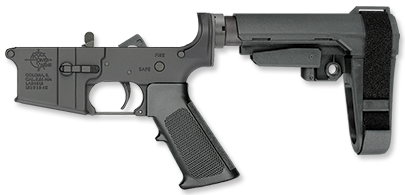 LAR-15LH LEF-T Complete Lower Half / Standard Trigger / SB TACTICAL SBA3 ADJUSTABLE ARM BRACE