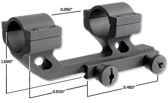 RRA Hi-Rise Cantilever Scope Mount, 1 Inch Rings